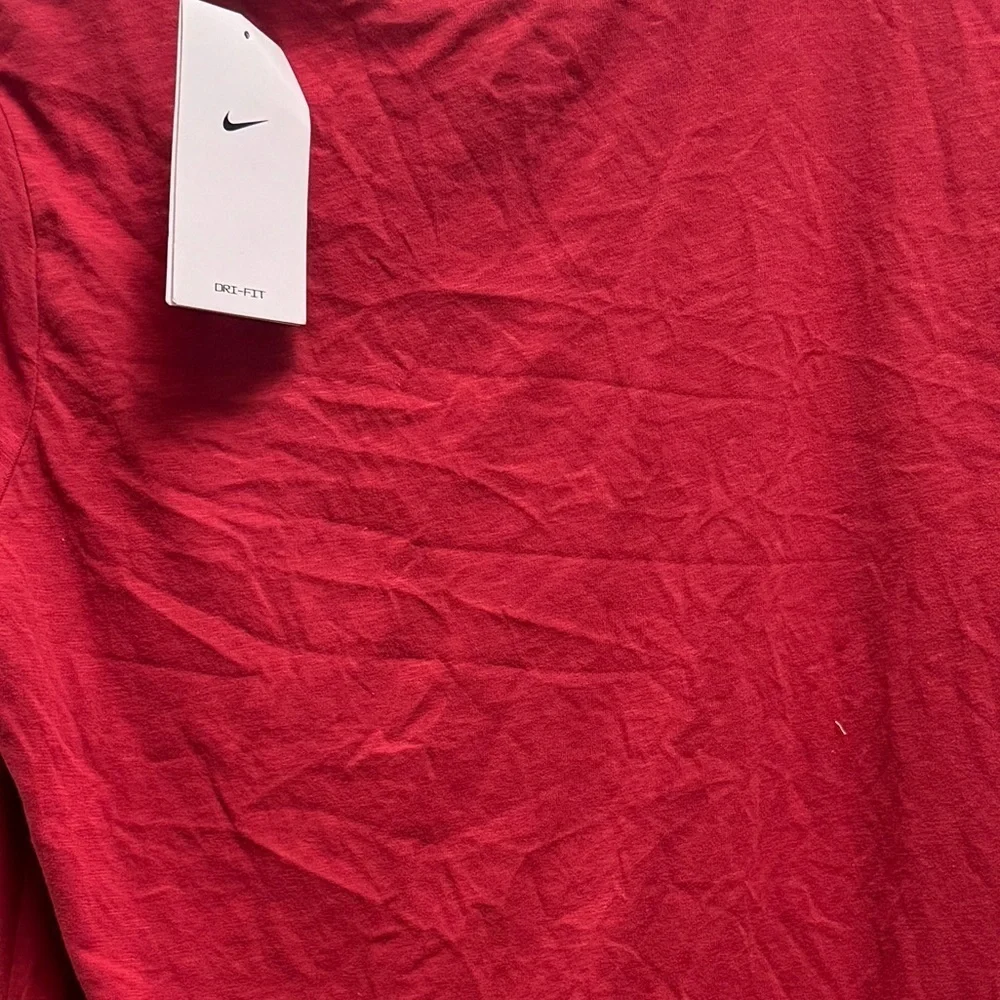 Nike The Nike Tee Dri-Fit Short Sleeve Tee - Dark Red with Black Swoosh L